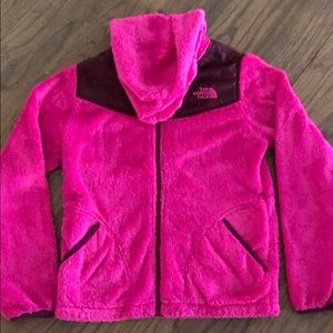 Pink North Face Zip Down Hoodie!!